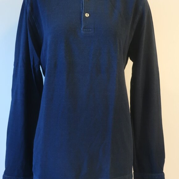 Mens Circolo 1901 Blue Polo 3/4 Button Long Sleeve Top L - Picture 3 of 7